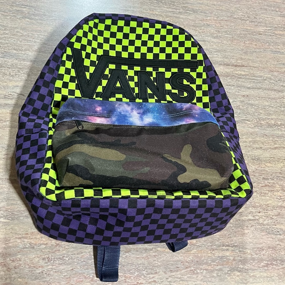 Vans Checkered Backpack With Camouflage Gem